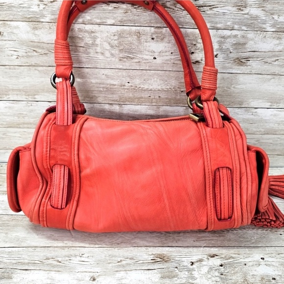 🍊RARE MARC JACOBS 🍊 Coral Ultra Soft Leather Satchel bag - Picture 5 of 13
